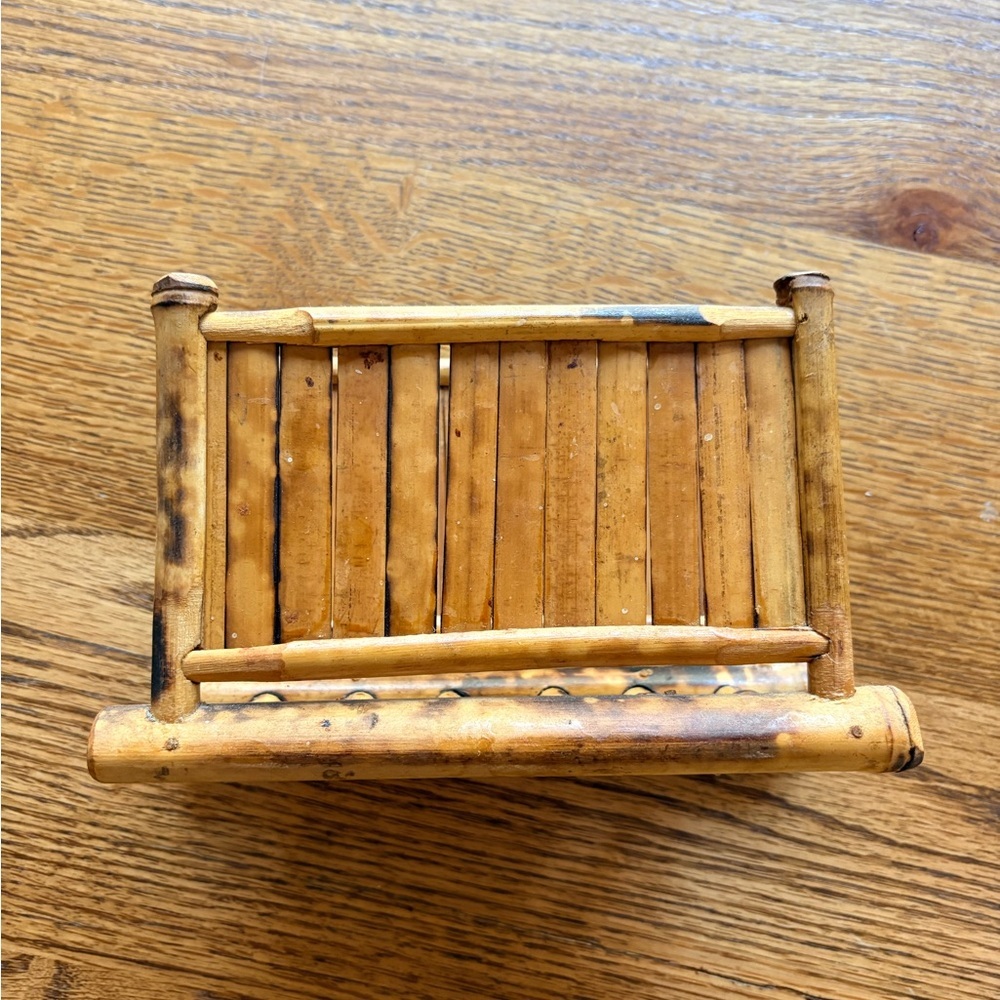 Vintage bamboo letter holder or napkin holder- grandmillenial cottagecore - Picture 4 of 12